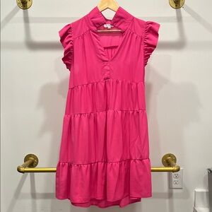 Umgee Fuchsia Ruffled Kids Dress